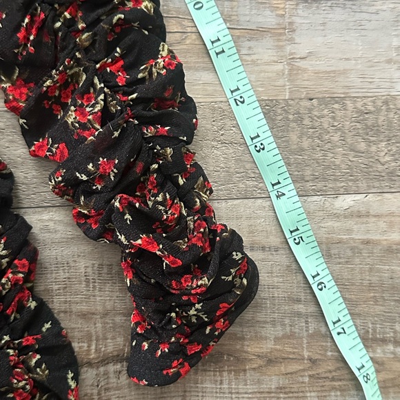 Fashion Nova Black and Red Floral Mini Dress with Ruffles - Picture 7 of 8